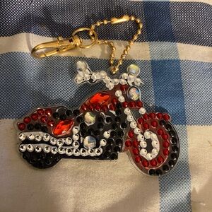 Handmade double sided diamond art Motorcycle Keychain